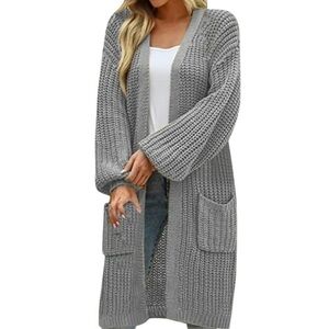 Revamped 100%Acrylic  Light Gray Knit Sweater